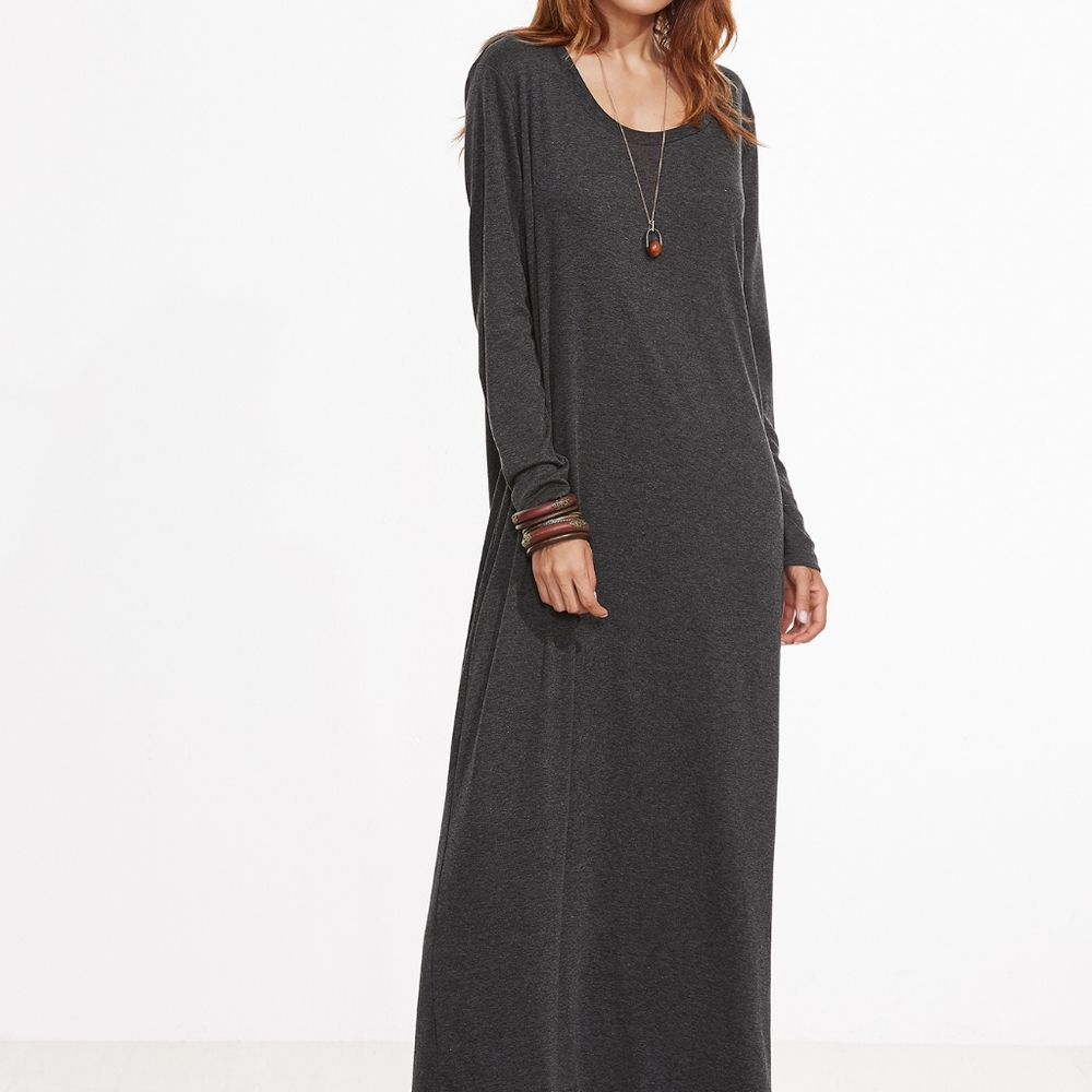 Long Sleeve Grey Dress